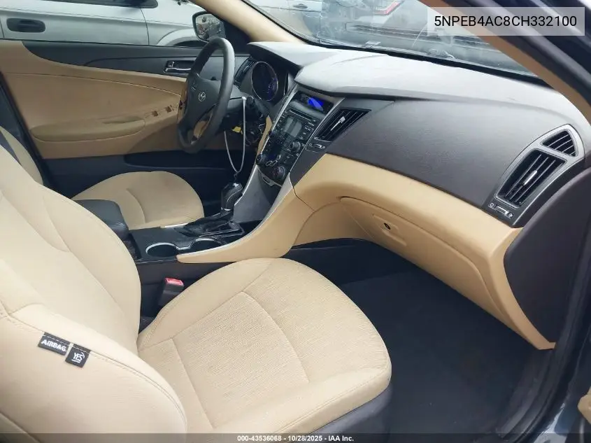 5NPEB4AC8CH332100 2012 Hyundai Sonata Gls