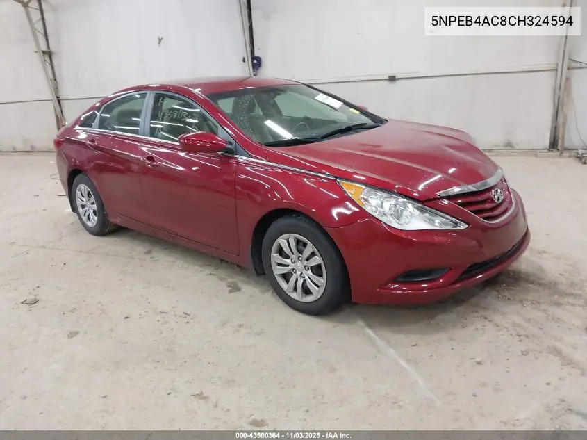 5NPEB4AC8CH324594 2012 Hyundai Sonata Gls