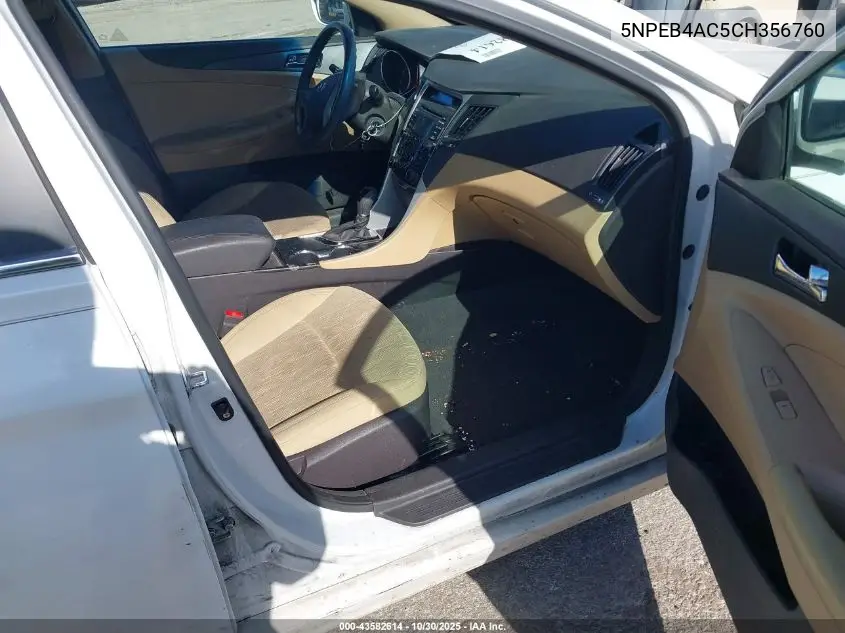 5NPEB4AC5CH356760 2012 Hyundai Sonata Gls
