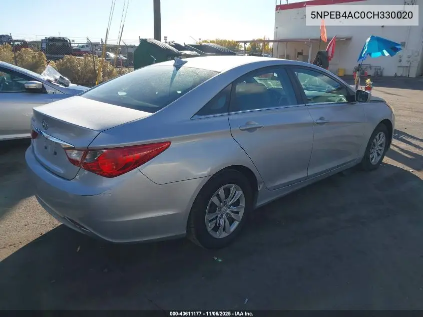 5NPEB4AC0CH330020 2012 Hyundai Sonata Gls