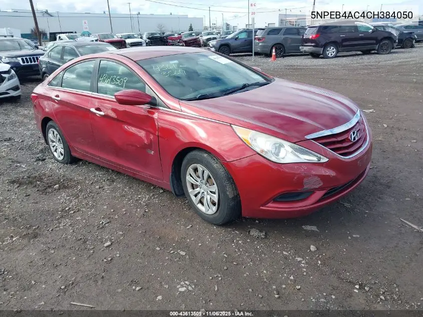 5NPEB4AC4CH384050 2012 Hyundai Sonata Gls