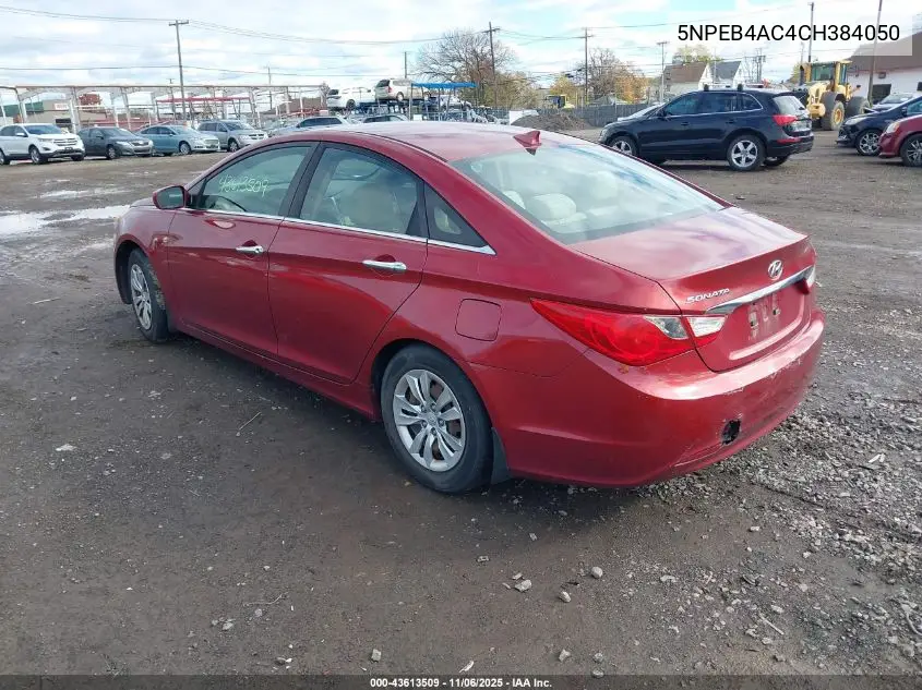 5NPEB4AC4CH384050 2012 Hyundai Sonata Gls
