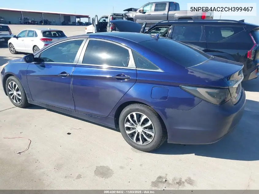 5NPEB4AC2CH399467 2012 Hyundai Sonata Gls