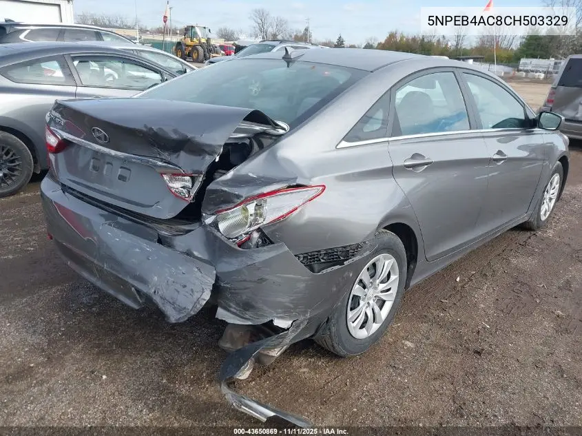 5NPEB4AC8CH503329 2012 Hyundai Sonata Gls