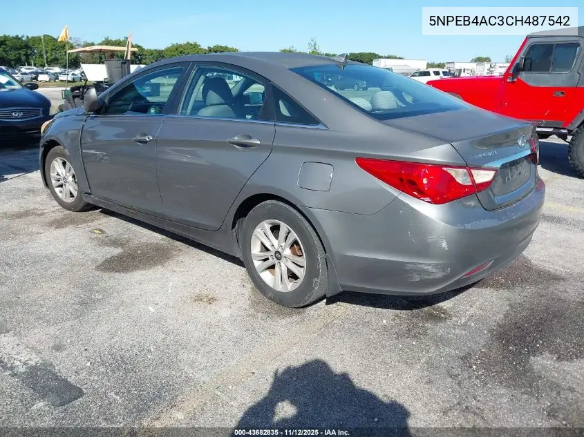 5NPEB4AC3CH487542 2012 Hyundai Sonata Gls