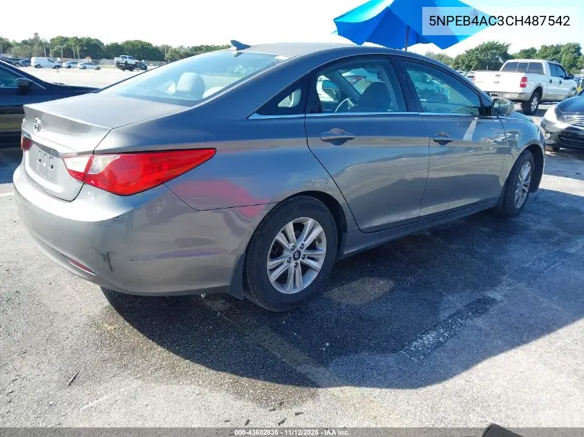 5NPEB4AC3CH487542 2012 Hyundai Sonata Gls