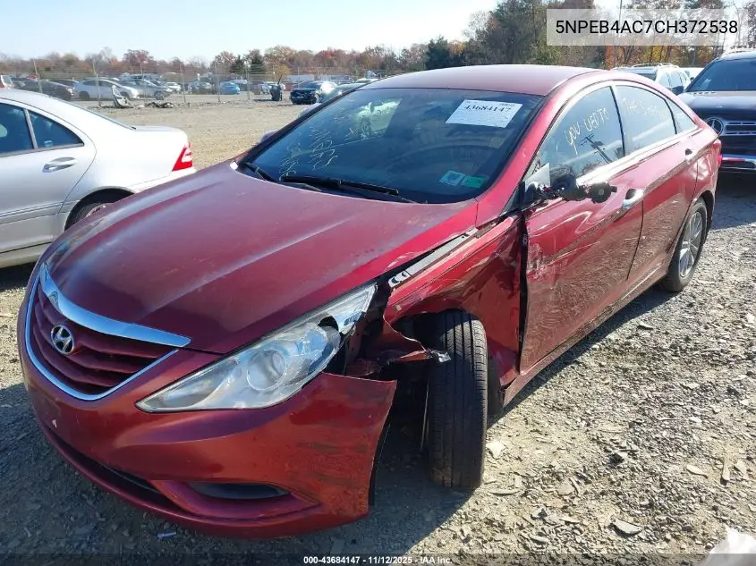 5NPEB4AC7CH372538 2012 Hyundai Sonata Gls