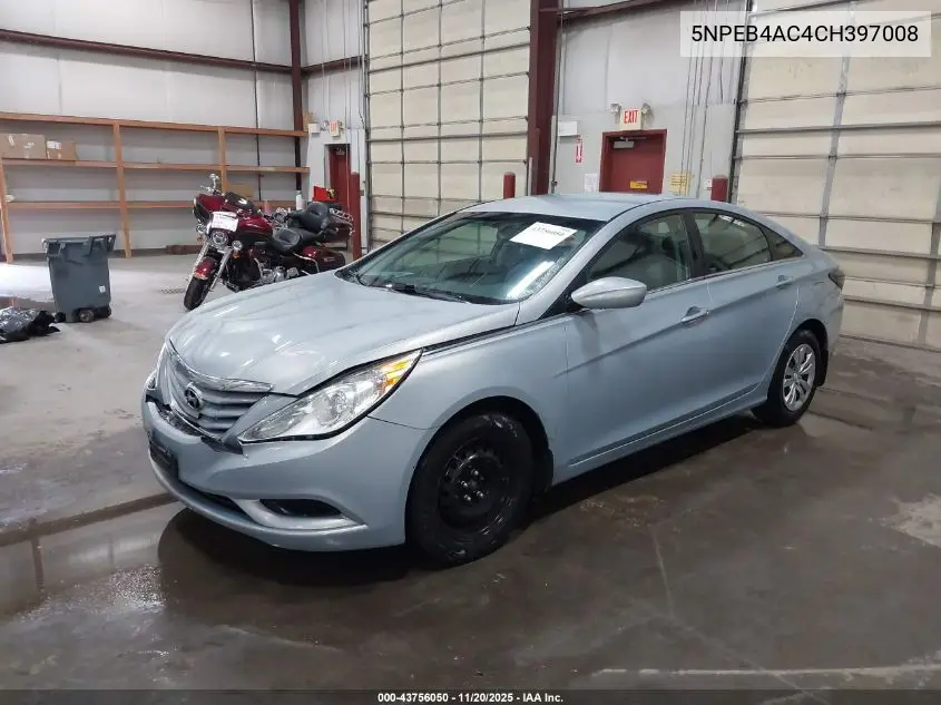 5NPEB4AC4CH397008 2012 Hyundai Sonata Gls