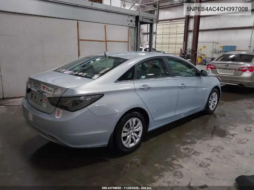 5NPEB4AC4CH397008 2012 Hyundai Sonata Gls