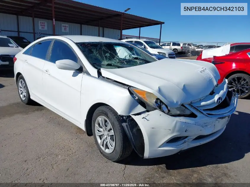 5NPEB4AC9CH342103 2012 Hyundai Sonata Gls