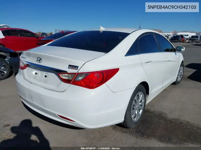 5NPEB4AC9CH342103 2012 Hyundai Sonata Gls