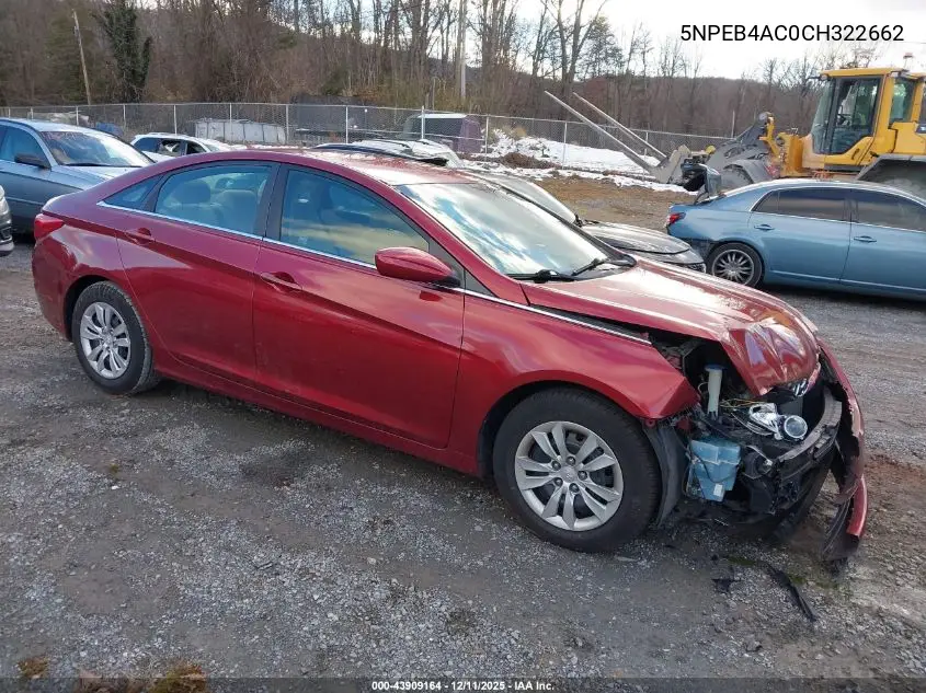 5NPEB4AC0CH322662 2012 Hyundai Sonata Gls
