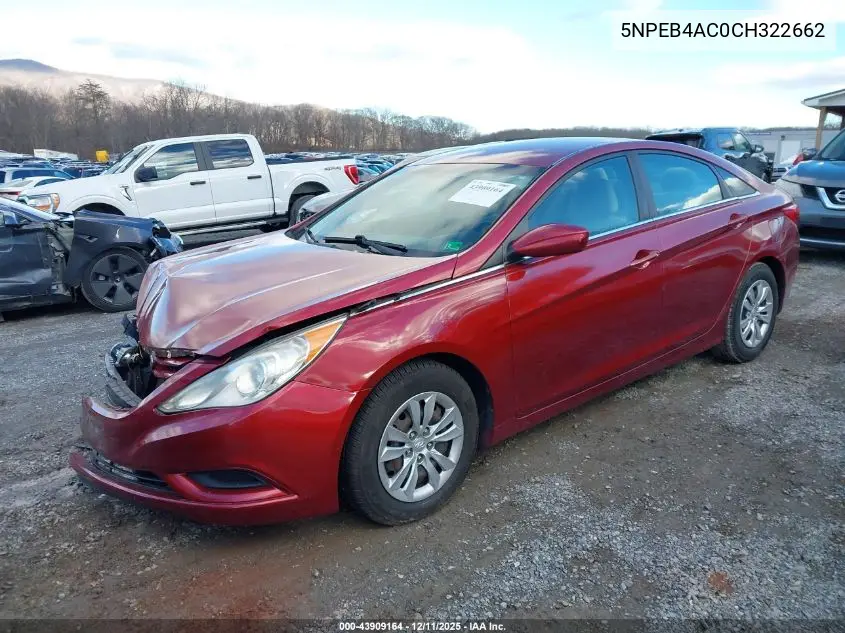 5NPEB4AC0CH322662 2012 Hyundai Sonata Gls