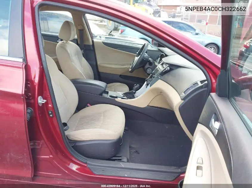 5NPEB4AC0CH322662 2012 Hyundai Sonata Gls