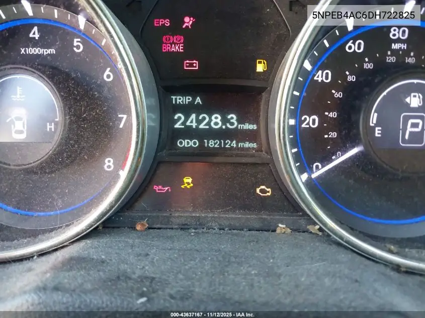5NPEB4AC6DH722825 2013 Hyundai Sonata Gls