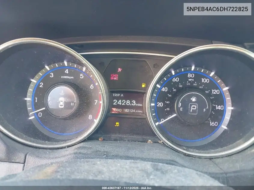 5NPEB4AC6DH722825 2013 Hyundai Sonata Gls