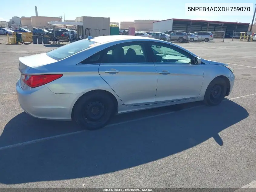5NPEB4ACXDH759070 2013 Hyundai Sonata Gls