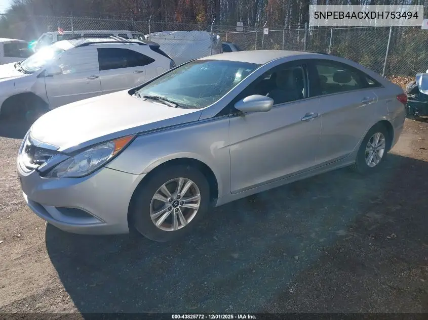 5NPEB4ACXDH753494 2013 Hyundai Sonata Gls