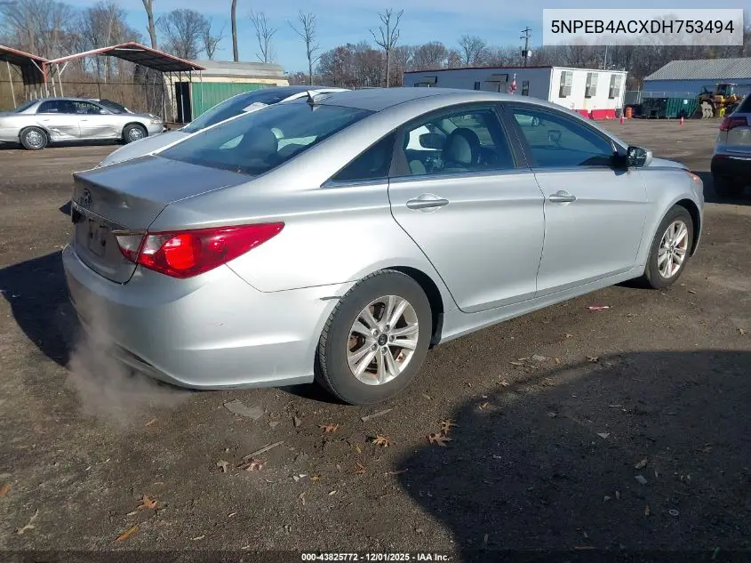 5NPEB4ACXDH753494 2013 Hyundai Sonata Gls