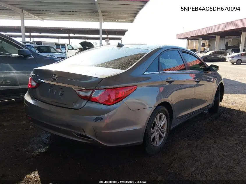5NPEB4AC6DH670094 2013 Hyundai Sonata Gls