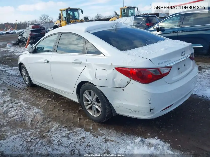 5NPEB4AC1DH804316 2013 Hyundai Sonata Gls