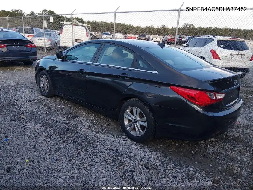 5NPEB4AC6DH637452 2013 Hyundai Sonata Gls