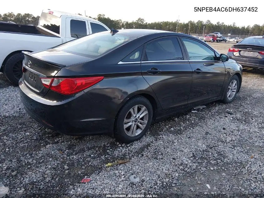 5NPEB4AC6DH637452 2013 Hyundai Sonata Gls