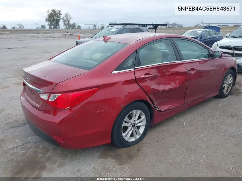5NPEB4AC5EH843671 2014 Hyundai Sonata Gls