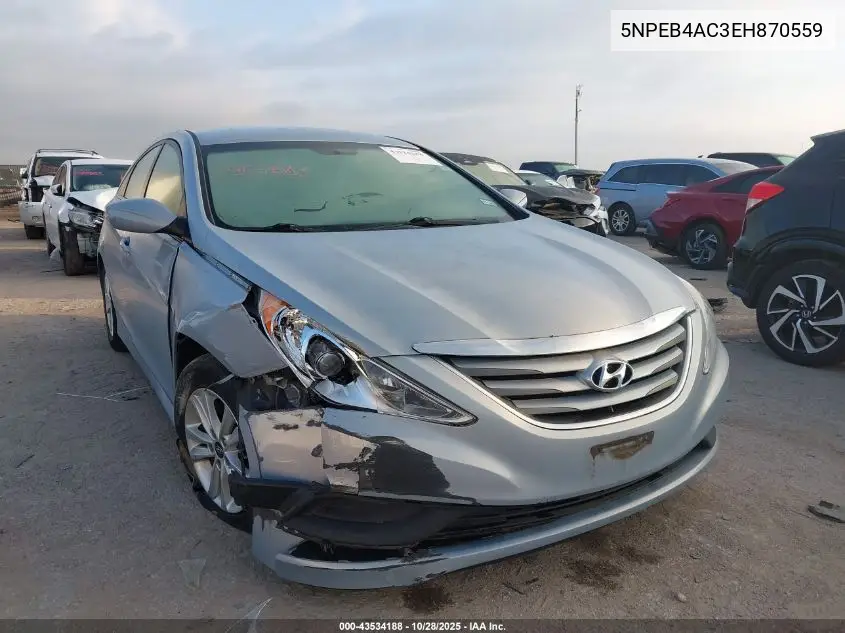 5NPEB4AC3EH870559 2014 Hyundai Sonata Gls
