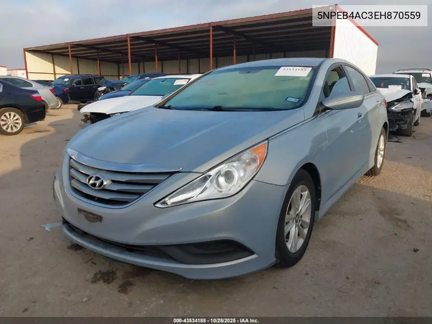 5NPEB4AC3EH870559 2014 Hyundai Sonata Gls