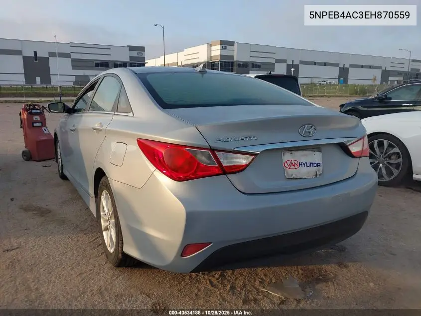 5NPEB4AC3EH870559 2014 Hyundai Sonata Gls