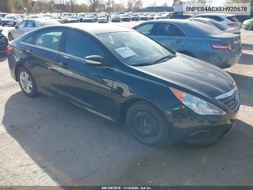 5NPEB4ACXEH920678 2014 Hyundai Sonata Gls