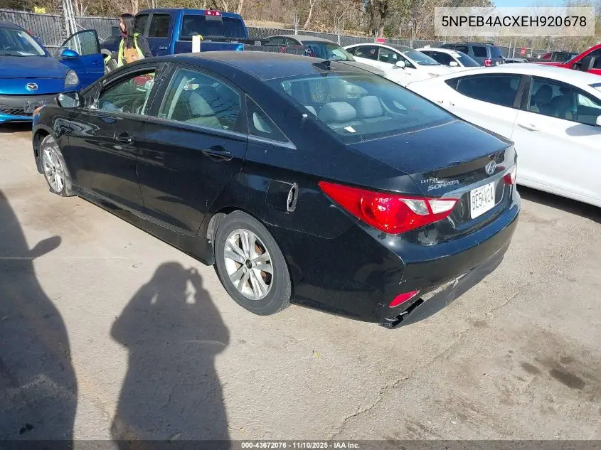 5NPEB4ACXEH920678 2014 Hyundai Sonata Gls