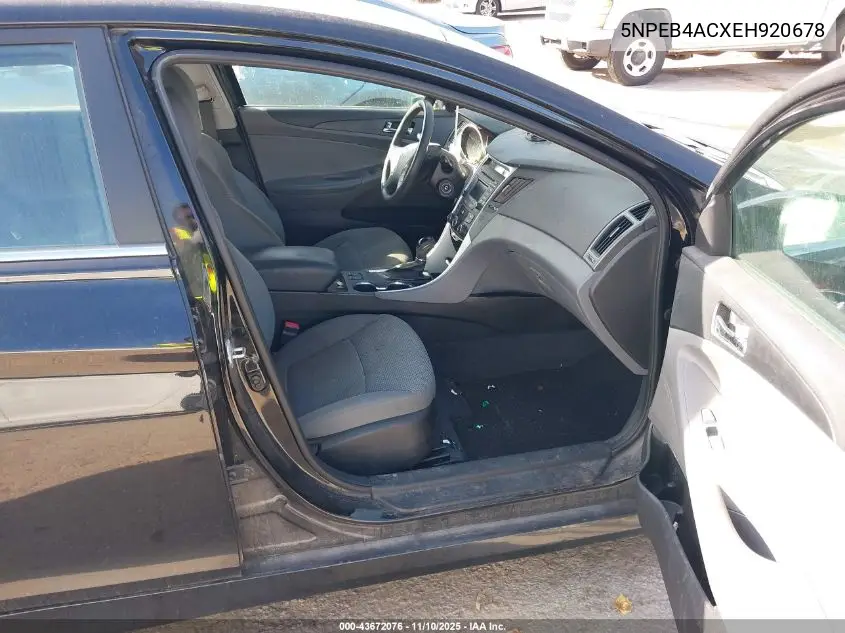 5NPEB4ACXEH920678 2014 Hyundai Sonata Gls