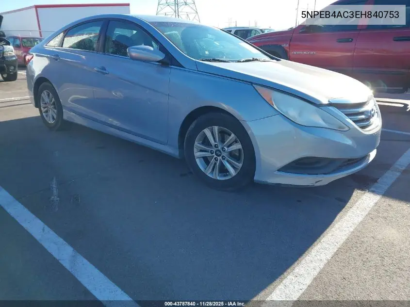 5NPEB4AC3EH840753 2014 Hyundai Sonata Gls