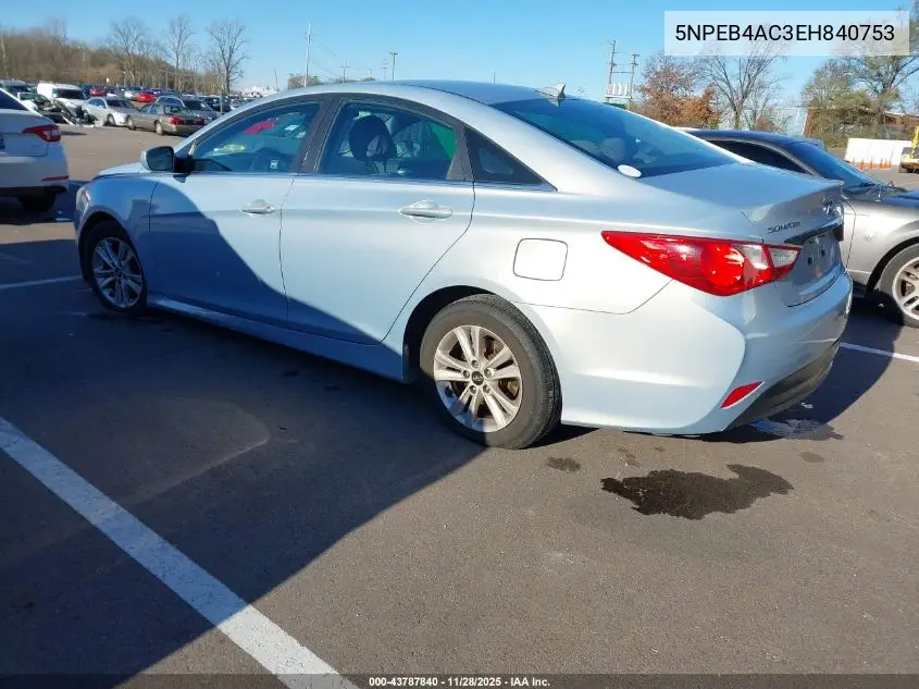 5NPEB4AC3EH840753 2014 Hyundai Sonata Gls
