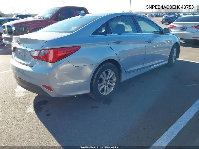5NPEB4AC3EH840753 2014 Hyundai Sonata Gls