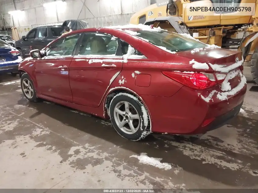 5NPEB4AC0EH905798 2014 Hyundai Sonata Gls