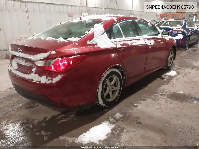 5NPEB4AC0EH905798 2014 Hyundai Sonata Gls