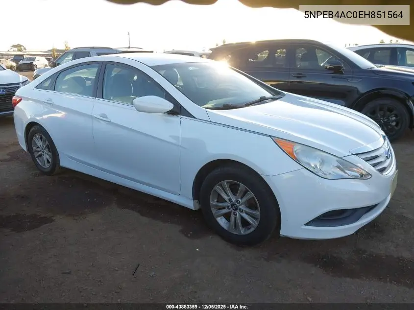 5NPEB4AC0EH851564 2014 Hyundai Sonata Gls