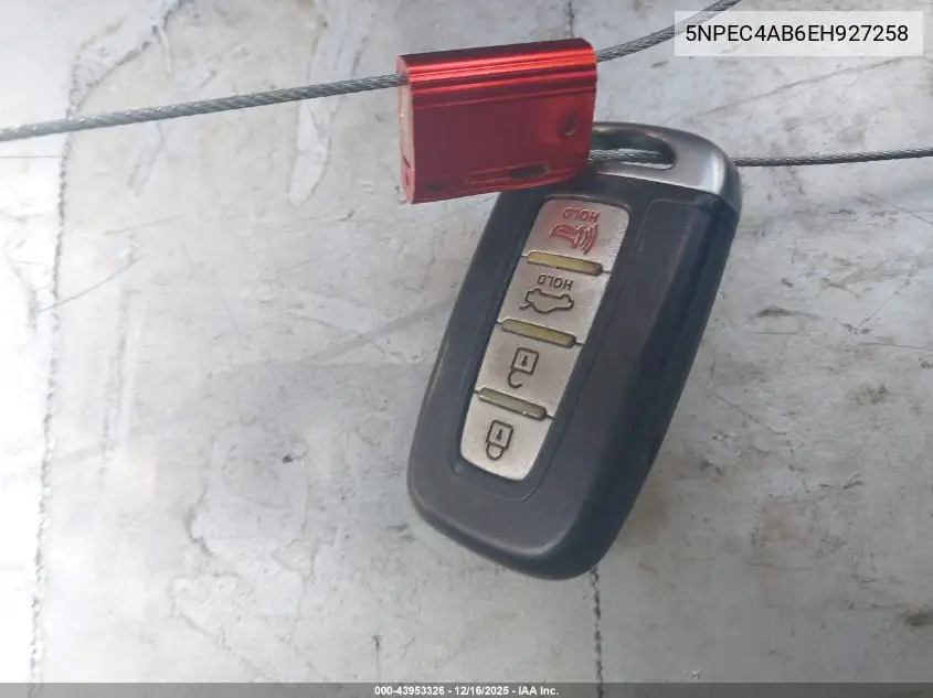 5NPEC4AB6EH927258 2014 Hyundai Sonata Se 2.0T