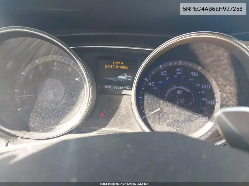 5NPEC4AB6EH927258 2014 Hyundai Sonata Se 2.0T