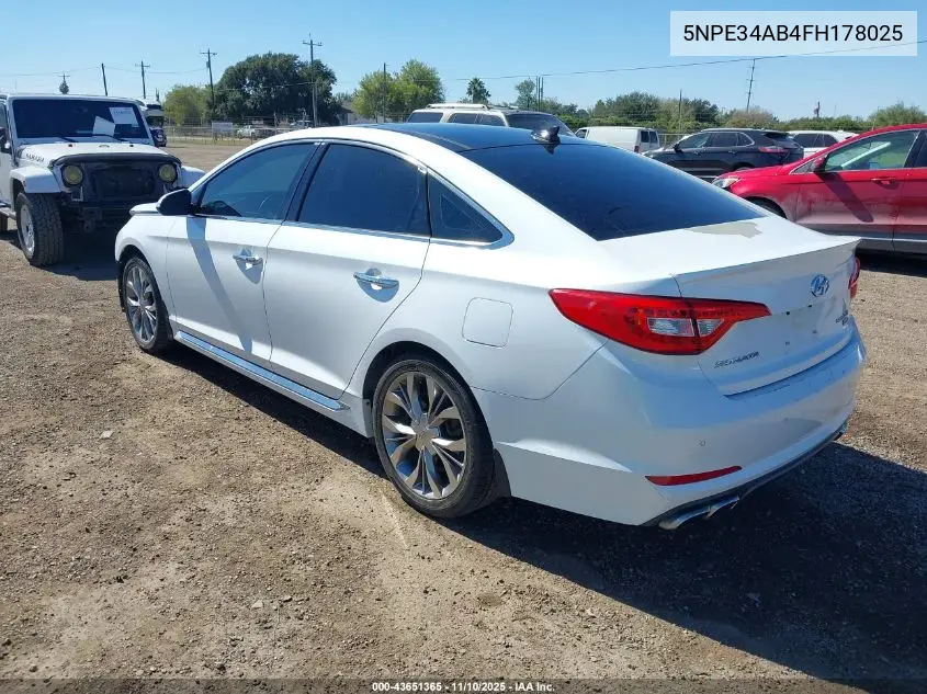 5NPE34AB4FH178025 2015 Hyundai Sonata Limited 2.0T