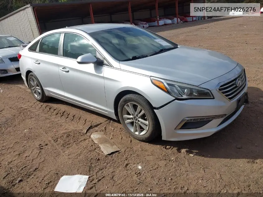 5NPE24AF7FH026276 2015 Hyundai Sonata Se