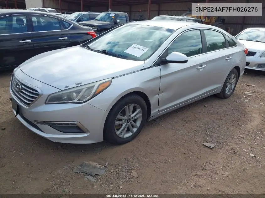 5NPE24AF7FH026276 2015 Hyundai Sonata Se