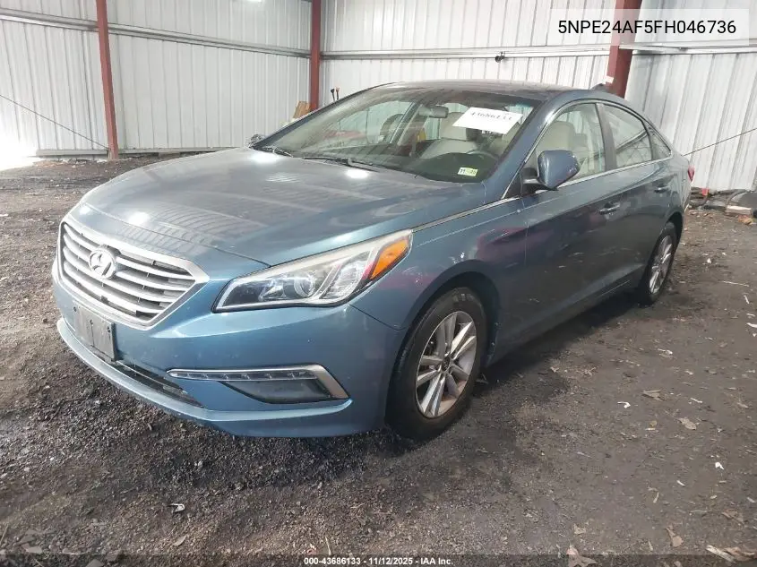 5NPE24AF5FH046736 2015 Hyundai Sonata Se