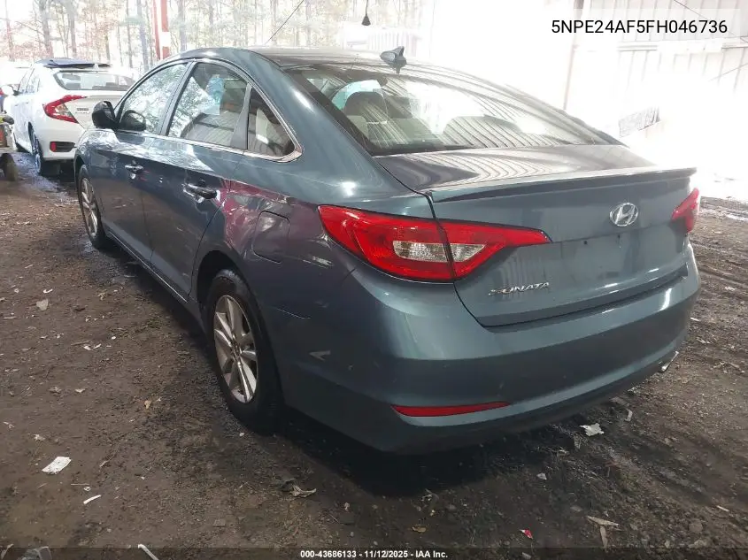 5NPE24AF5FH046736 2015 Hyundai Sonata Se