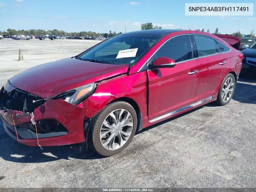 5NPE34AB3FH117491 2015 Hyundai Sonata Limited 2.0T
