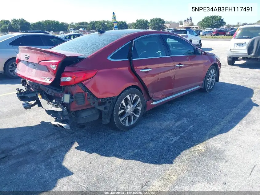 5NPE34AB3FH117491 2015 Hyundai Sonata Limited 2.0T