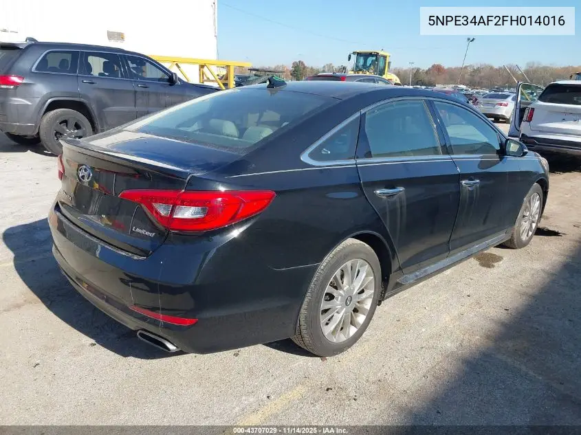 5NPE34AF2FH014016 2015 Hyundai Sonata Limited